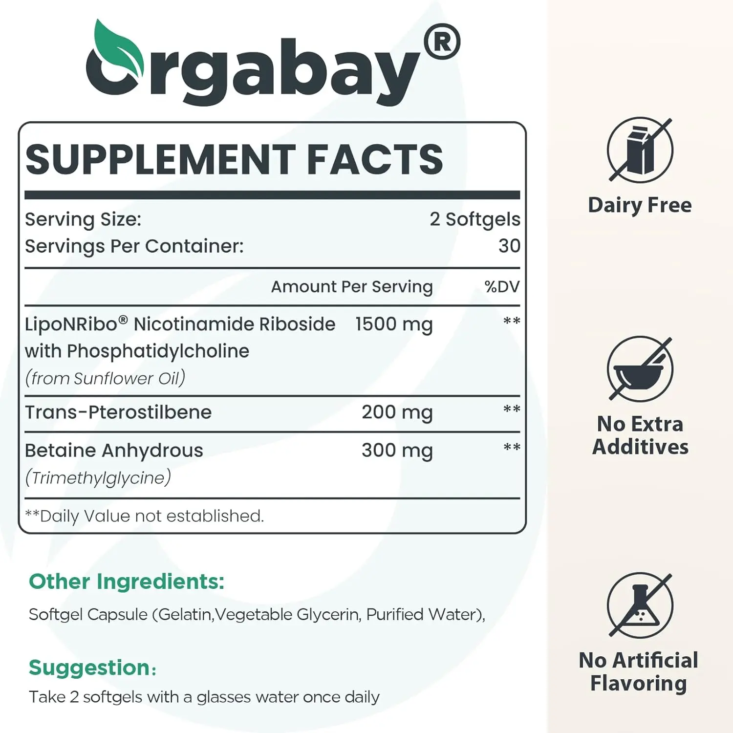 Orgabay Liposomal Nicotinamide Riboside 2000 MG Capsules